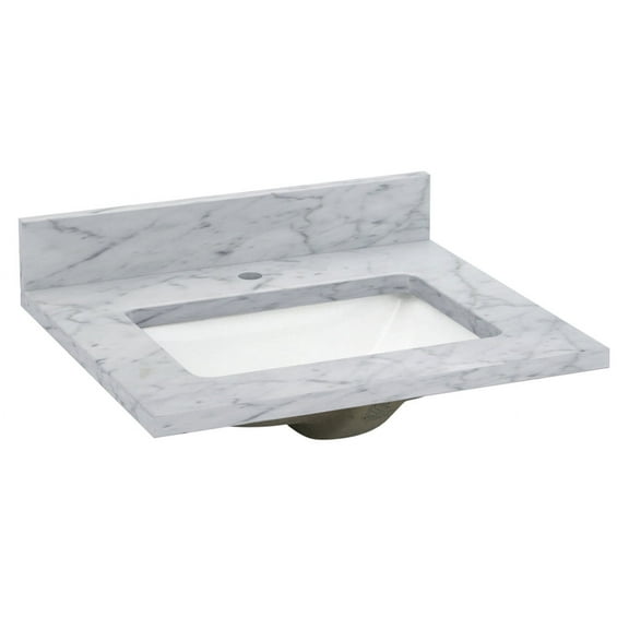 Sagehill Designs Rw2522 Rw Carrara White 25" Marble Vanity Top - White