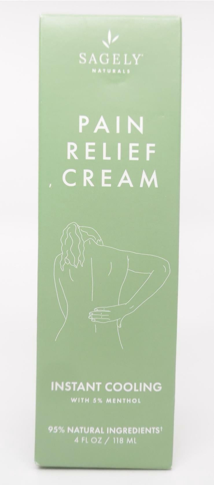 Sagely Naturals Pain Relief Cream Instant Cooling with 5 Menthol, 4 fl oz Pump