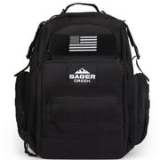 Sager Creek Dad Diaper Bags - Tactical Baby Diaper Bag Backpack - Black