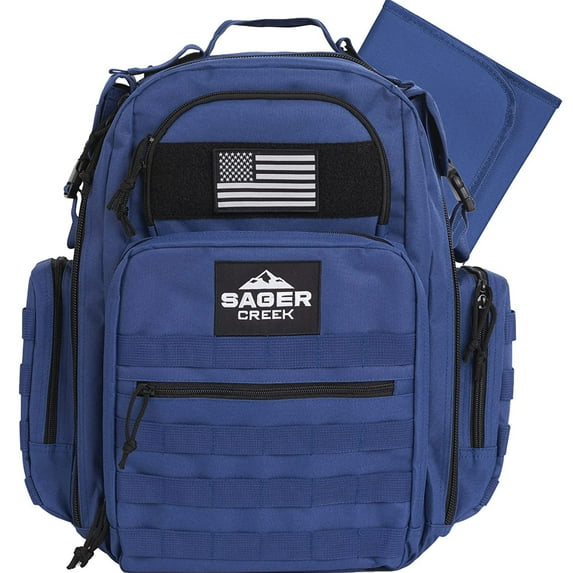 Sager Creek Dad Diaper Bags - Tactical Baby Diaper Bag Backpack - Navy Blue