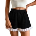 thumbnail image 1 of Sageysalite Athletic Shorts for Women Elastic High Waisted Ruffle Lace Hem Loose Fit Soft Sweet Summer Shorts, 1 of 6