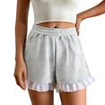thumbnail image 1 of Sageysalite Athletic Shorts for Women Elastic High Waisted Ruffle Lace Hem Loose Fit Soft Sweet Summer Shorts, 1 of 6