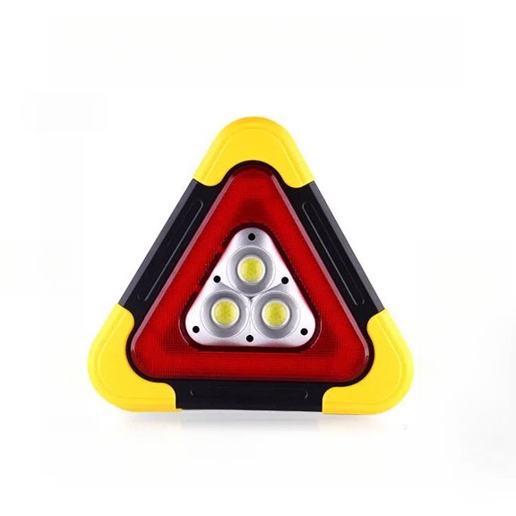 Sagfacte Solar Car Warning Triangle  3 LED Light Foldable Emergency Roadside Safety Reflector with Auto-On/Off, Waterproof & Portable for Vehicle Breakdowns