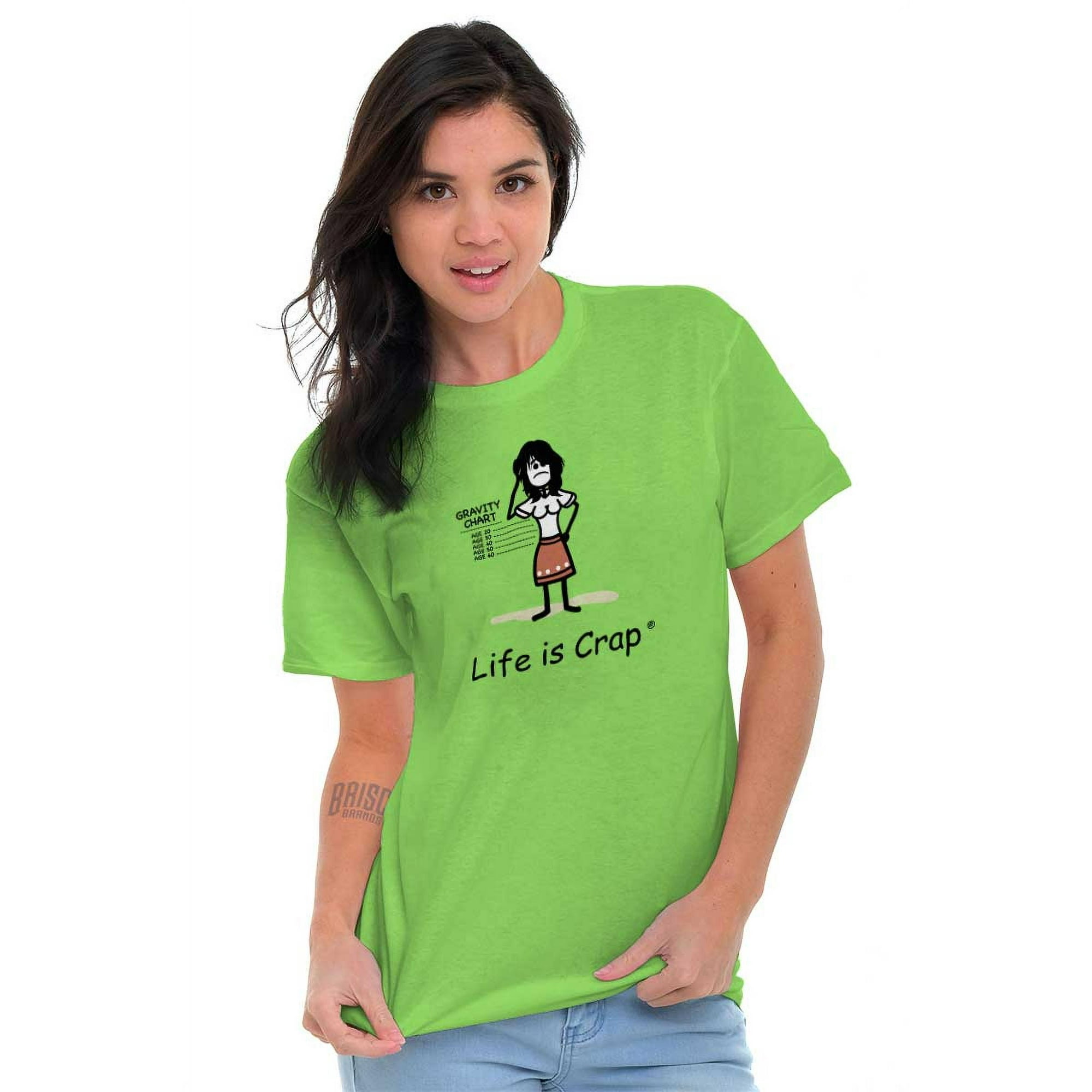 Saggy Boobs Funny Mom Humor Mors Day Womens Graphic T Shirt Tees Brisco Brands, Women's, Size: Medium, Green