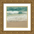 thumbnail image 1 of Saghini, Lisa Hill 20x20 Gold Ornate Wood Framed with Double Matting Museum Art Print Titled - Teal Waves I, 1 of 4