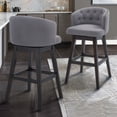 thumbnail image 1 of Saginaw 26" Counter Height Wood Swivel Tufted Barstool in Espresso Finish with Grey Fabric, 1 of 8
