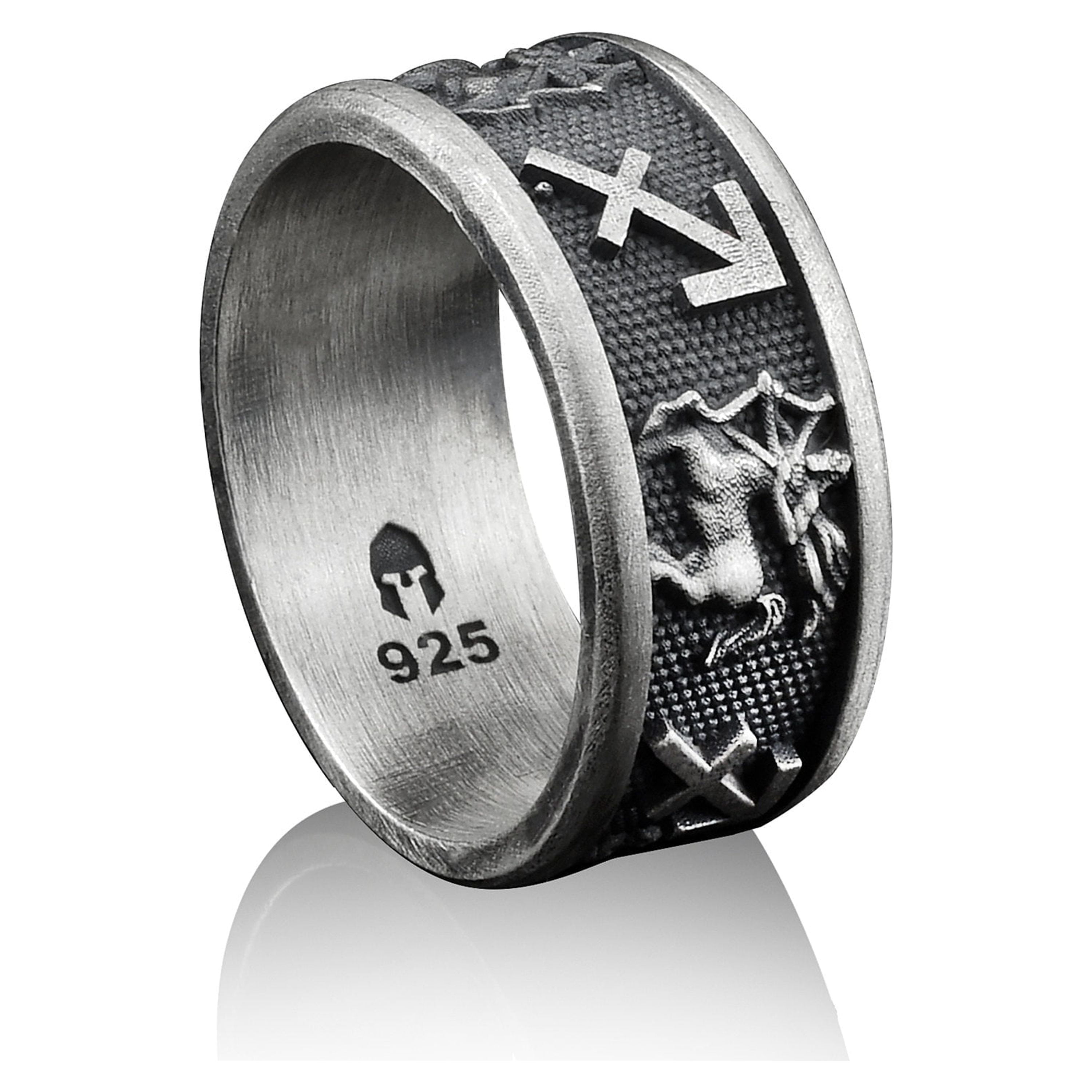 BySilverStone Aquarius Zodiac Ring - 925 Sterling Silver Personalized Men's Band