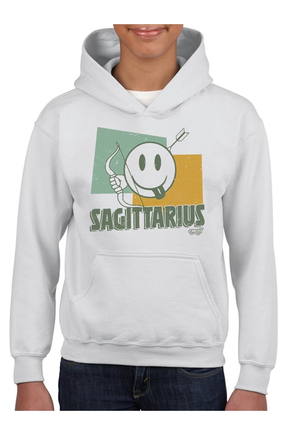 Sagittarius Archer Emoji - Retro Zodiac Graphic Youth's Hoodie