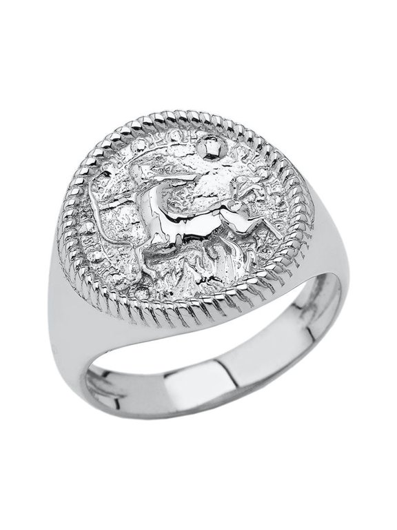 Sagittarius Astrological Zodiac Unisex Statement Ring In Sterling Silver