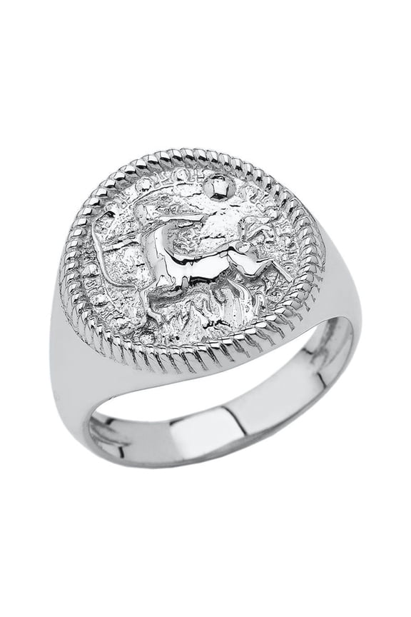 Sagittarius Astrological Zodiac Unisex Statement Ring In Sterling Silver