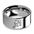 thumbnail image 1 of Sagittarius Astrology Sign Engraved Silver Tungsten Carbide Ring, 10mm, Size 14, 1 of 2