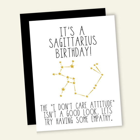 Sagittarius Birthday Card  Celebrate Your Sagittarius Friend with a Fun Humor  Blank Inside for Personal Messages  Includes Envelope