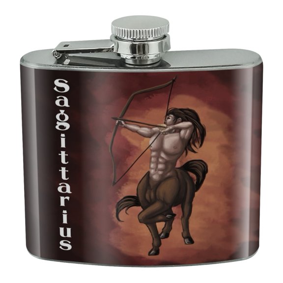 Sagittarius Centaur Zodiac Horoscope Stainless Steel 5oz Hip Drink Kidney Flask