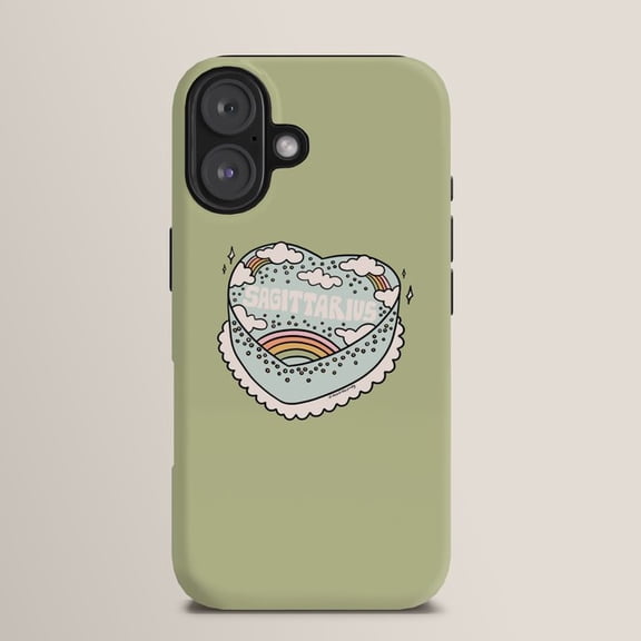 Sagittarius Clouds, Stars and Rainbow Tough Case for Apple iPhone, Polycarbonate Shell with TPU Liner