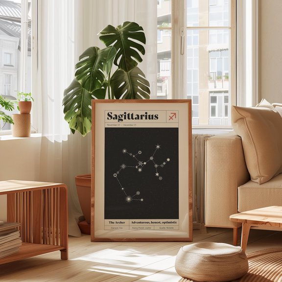 Sagittarius Constellation Print Starry Zodiac Art Celestial Decor