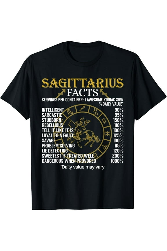 Sagittarius Facts Zodiac Sign T-Shirt T-ShirtBrand clothing, men and women can wear, black, white, gifts.