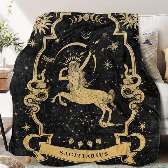 Sagittarius Gifts, Sagittarius Zodiac Blanket 60"X50", Sagittarius Zodiac Gifts for Women Moon Constellation Throw Blanket Astrology Decor Witchy Sagittarius Birthday Gifts Gothic Soft Blanket
