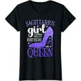 thumbnail image 1 of Sagittarius Girl Zodiac Sign Woman Birthday Star Sign T-ShirtMen's and women's gift, black and white T-shirt, size: Extra large S-4XL, 1 of 4