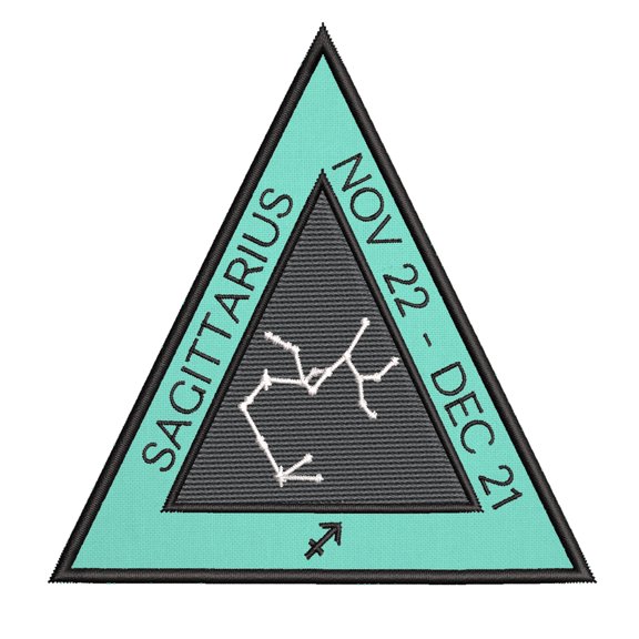 Sagittarius Horoscope 4 Inch Iron Or Sew On Embroidered Fabric Badge Patch Astrology, Zodiac Iconic Series