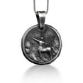 thumbnail image 1 of Sagittarius Horoscope Necklace For Men, Zodiac Sign Coin Necklace in Silver, Engraved Archer Astrology Necklace, Sagittarius Birthday Gift, 1 of 5