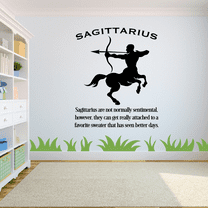 Sagittarius Horoscope Sagittarius Fire Sign Not Normally Sentimental Sagittarius Zodiac Vinyl Bedroom Wall Decal Wall Art Sticker Wall Design Kids Adults Room Bedroom Wall Decoration Size (20x18 inch)