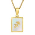 thumbnail image 1 of Sagittarius Necklace 12 Constellation Cameo Shell Zodiac Pendant Necklace for Women 18K Gold Plated Astrology Birthday Necklace for Friends, 1 of 4