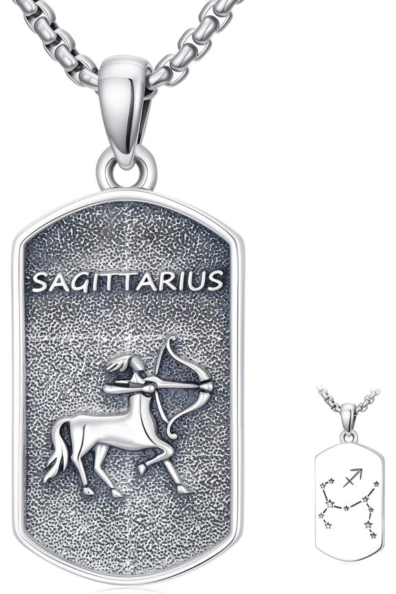 Sagittarius Necklace 925 Sterling Silver Sagittarius Zodiac Sign Constellation Necklace Astrology Jewelry Christmas Birthday Gifts for Men Women Unisex