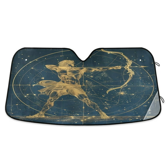 Sagittarius Of Zodiac Car Windshield Sun Shade Foldable Car Front Window Visor Heat and UV Protection 53x23.5