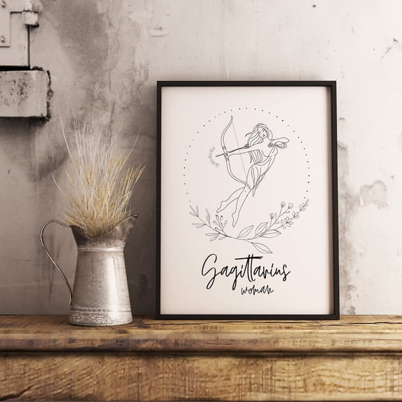 Sagittarius Zodiac Astrology Wall Art, Unframed Canvas Size 8x12