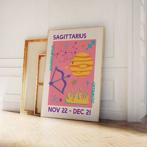 Sagittarius Zodiac Blue Poster