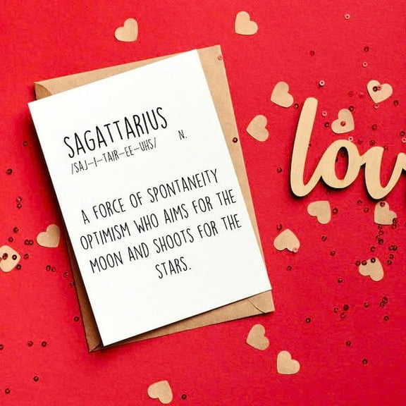Sagittarius Zodiac Card  Inspirational Definition  Perfect for Birthdays, Encouragement, or Celebrations  Envelope Included