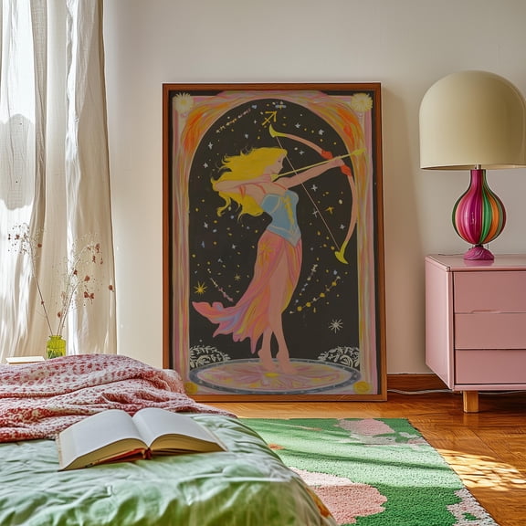 Sagittarius Zodiac Celestial Archer Home Wall Decoration, Unframed Canvas 24x36in