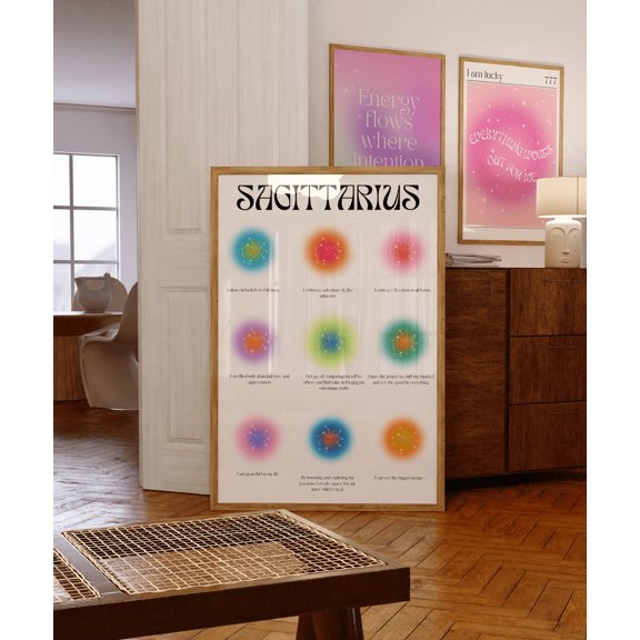 Sagittarius Zodiac Gradient Astrology Design Poster