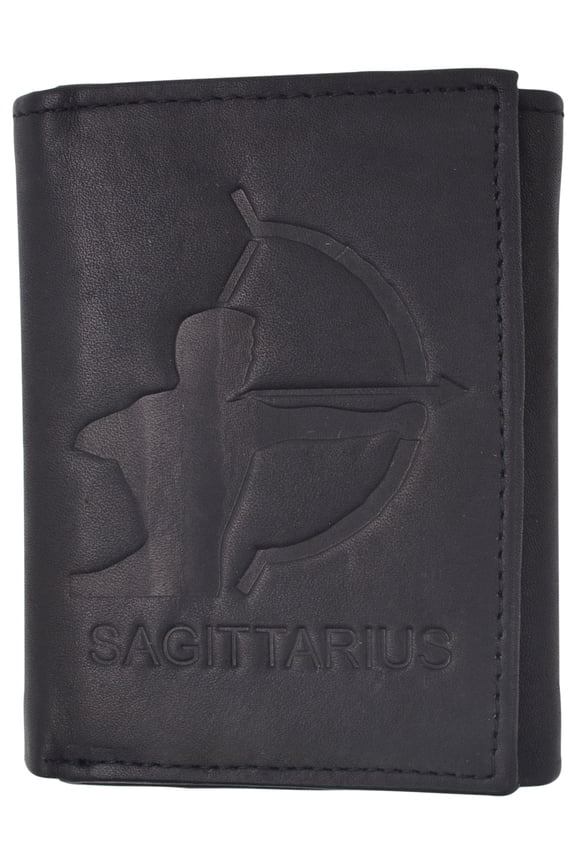 Sagittarius Zodiac Sign Bifold Trifold Genuine Leather Men's Wallets