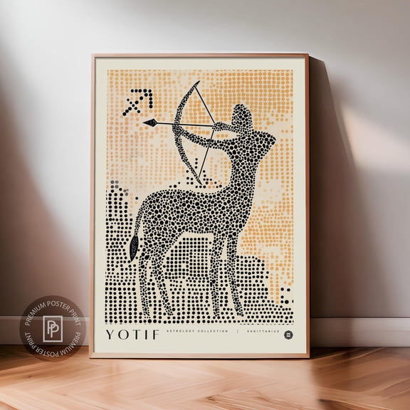 Sagittarius Zodiac Sign Constellation Astrology Celestial Night Sky Typography Art, Unframed Canvas