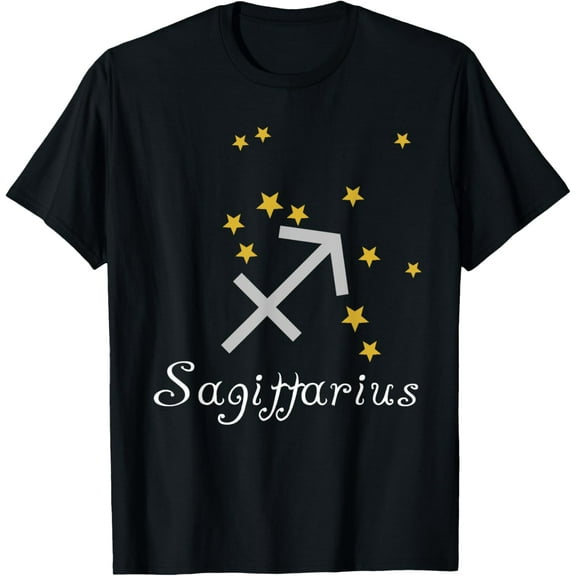 Sagittarius Zodiac Sign, Constellation Astrology Sagittarius T-Shirt men and women can wear, black, white, gifts.