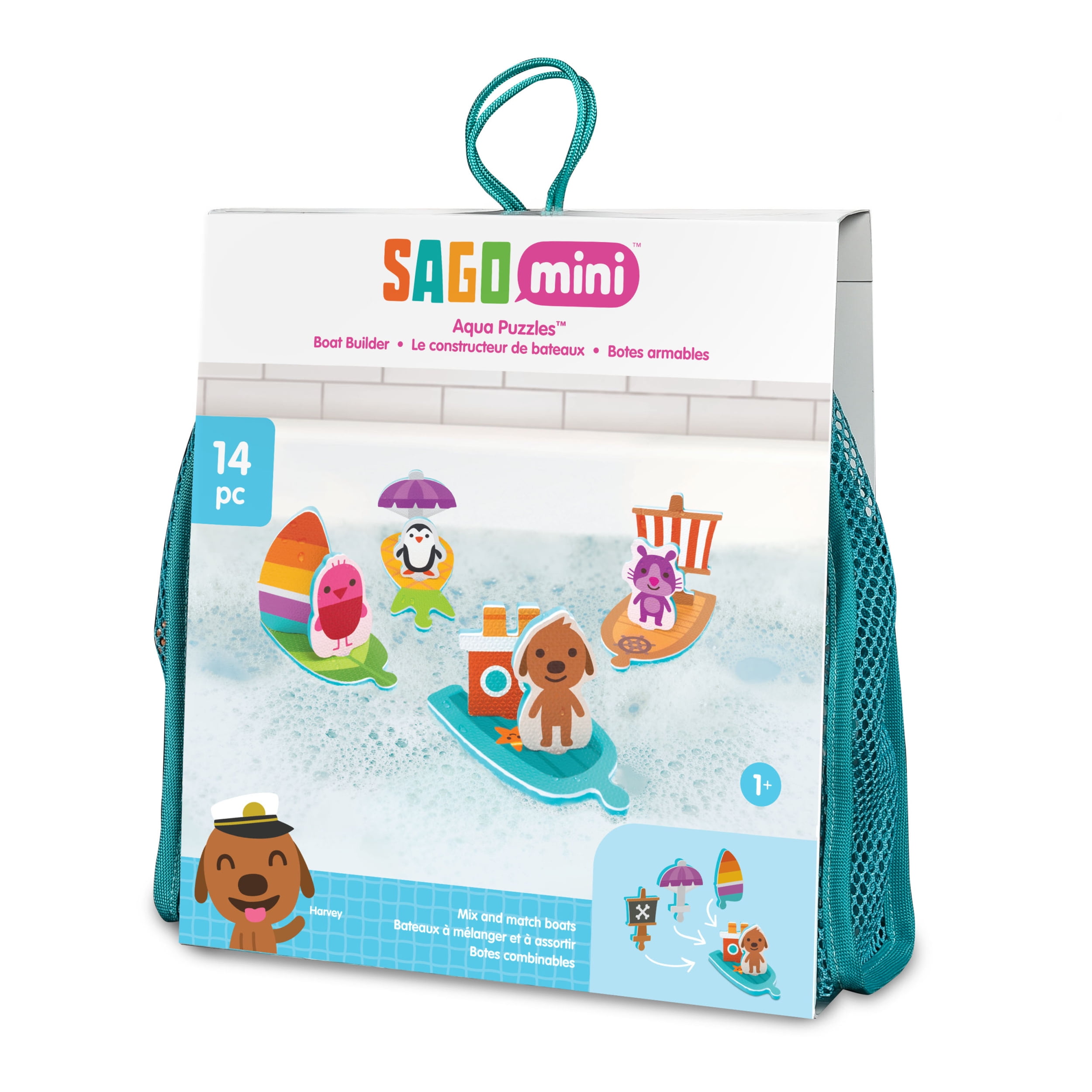 Sago Mini Aqua Puzzles Boat Builder Bath Toy for Kids