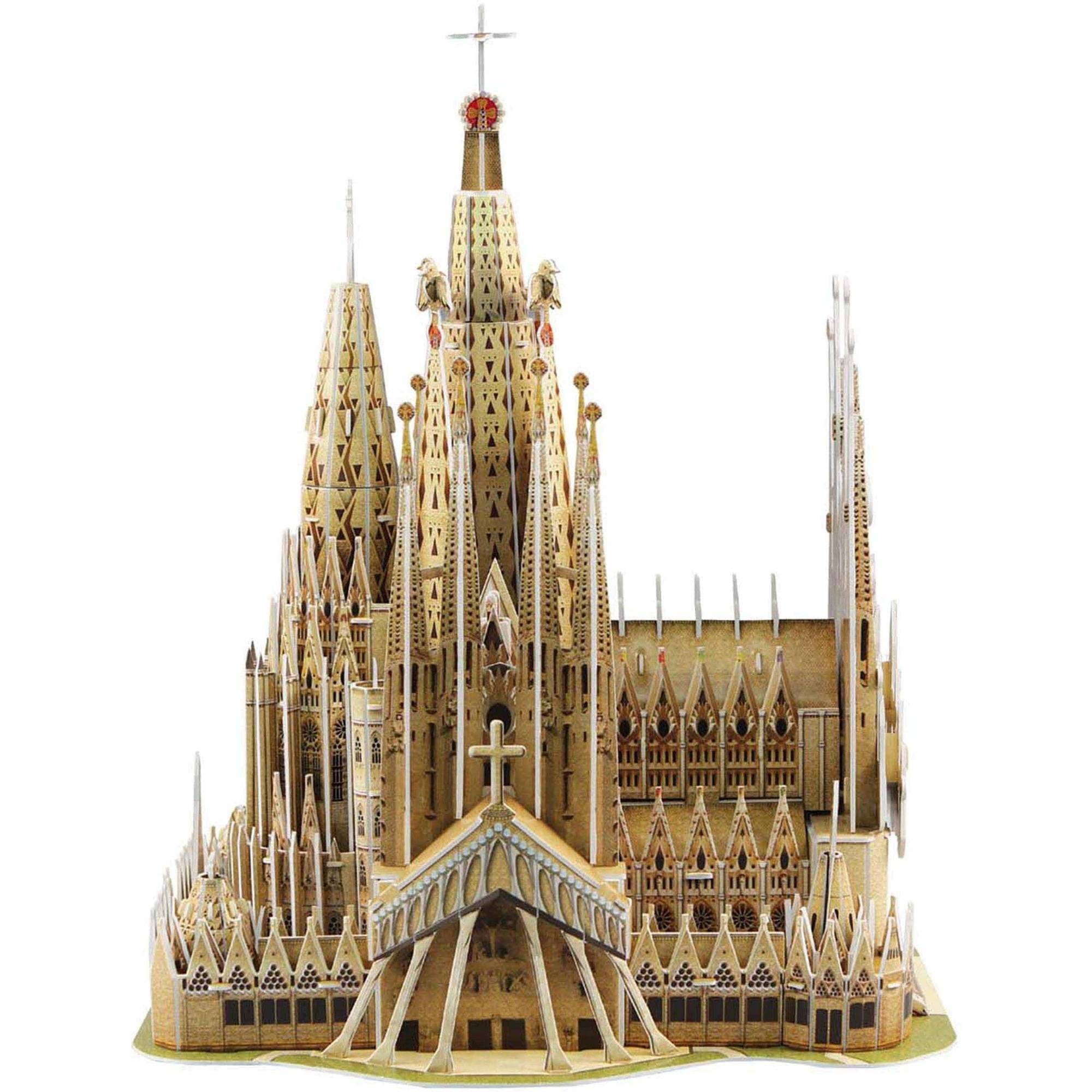 UHGFIMP Puzzles 3D 696 Pcs Grand LED Espagne Sagrada Família