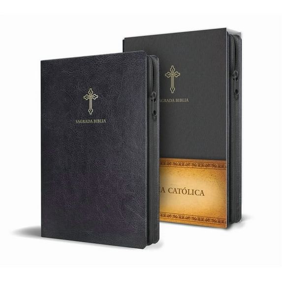 Biblia Católica En Español. SÃmil Piel Negro, Con Cremallera, Tamaño Compacto / Catholic Bible. Spanish-Language, Leathe, (Hardcover)