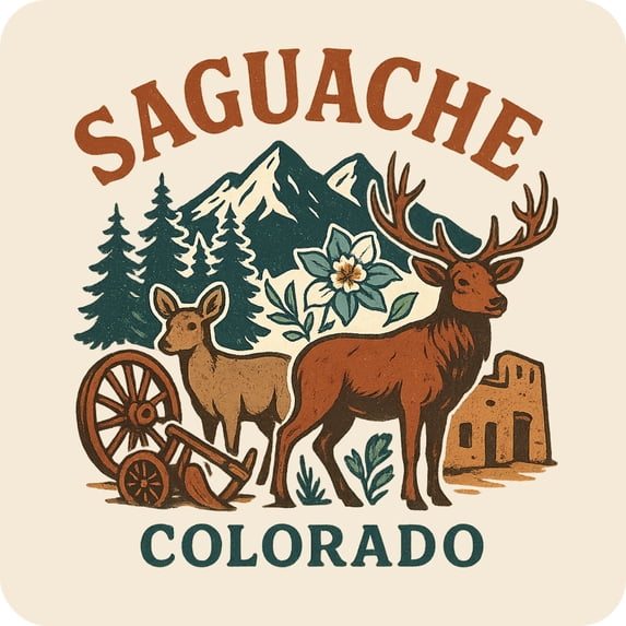 Saguache Colorado Keepsakes Souvenir Vinyl Sticker – Destination Travel Keepsake Collectible (3-Inches Wide)