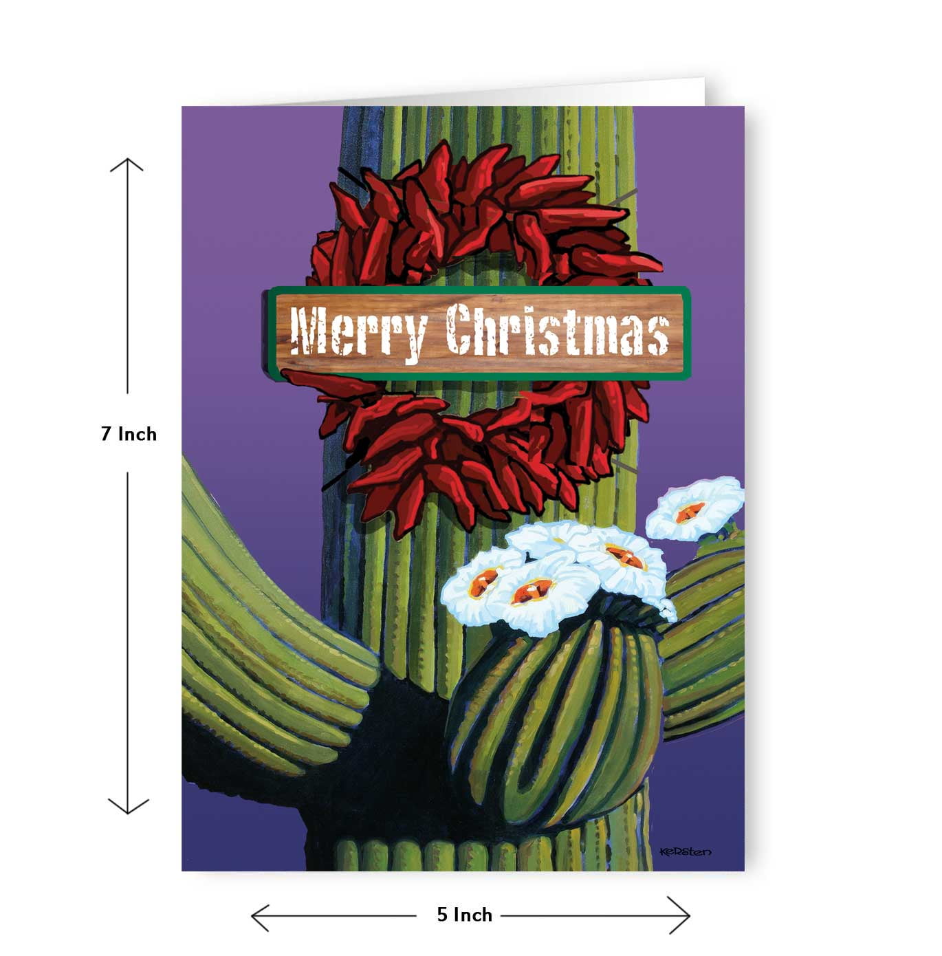Desert Cactus Christmas Postcards – Pack Of 40, 4x6 Inch Western Holiday Cards With Prickly Pear Design
