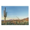 thumbnail image 1 of Saguaro Cutting Board, Sun Goes down in Desert Prickly Pear Cactus Southwest Texas National Park, Decorative Tempered Glass Cutting and Serving Board, Large Size, Orange Blue, by Ambesonne, 1 of 1