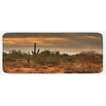 thumbnail image 1 of Saguaro Kitchen Mat, Dramatic Shady Desert View with a Storm Cloud Approaching Western Arizona Photo, Plush Decorative Kitchen Mat with Non Slip Backing, 47" X 19", Orange Green, by Ambesonne, 1 of 1