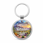 Saguaro National Park Arizona Metal Round Keychain