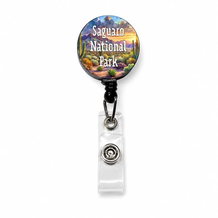 Saguaro National Park Arizona Retractable Reel ID Badge Key Card Name Tag Holder with Clip