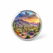 Saguaro National Park Arizona Watercolor Style Backpack Hat Novelty Lapel Pin