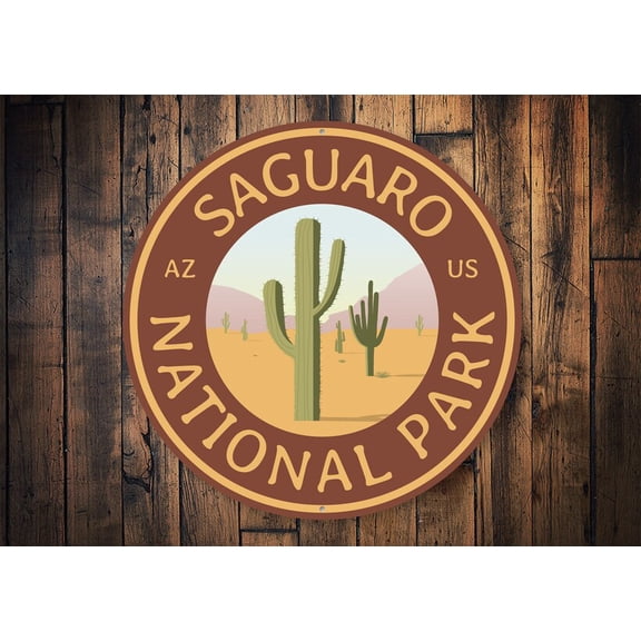 Saguaro National Park National Park Sign National Parks Park Decor Arizona Sign AZ National Park Cactus Decor Cactus - Metal SignSize: 12 x 12 inch