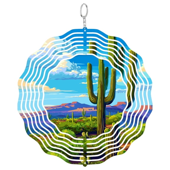 Saguaro National Park Tucson 3D Wind Spinner Kinetic Hanging Art Outdoor Garden Decor Arizona Cactus Gift