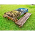 thumbnail image 1 of Saguaro Outdoor Tablecloth, Famous Canyon Cliff with Dramatic Cloudy Sky Southwest Terrain Place Nature, Decorative Washable Fabric Picnic Tablecloth, 58 X 104 Inches, Brown Green Blue, by Ambesonne, 1 of 2