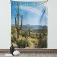 thumbnail image 1 of Saguaro Tapestry, Big Cactus on the Valley Over Bartlett Lake in Desert Shallow Root Nature Image, Wall Hanging for Bedroom Living Room Dorm Decor, 40W X 60L Inches, Blue Green, by Ambesonne, 1 of 5